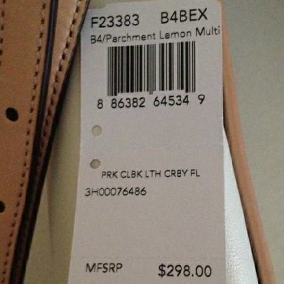 COACH Park Colorblock Yellow and White Leather Crossbody Messenger Bag - Picture 12 of 14